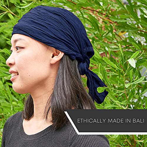 CHARM Pirate Hat Head Scarf - Boho Long Turban Bandana Cap Scarf Gypsy Fortune Teller Pirate Costume Beige - Image 4