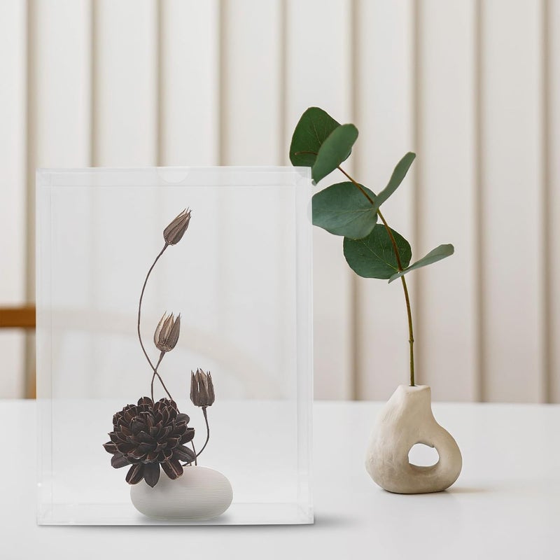 FUOYLOO Flower Shadow Box Display Case Acrylic Frame with Sliding Cover Keepsake Box for Home Decor and Wedding Display - Image 4