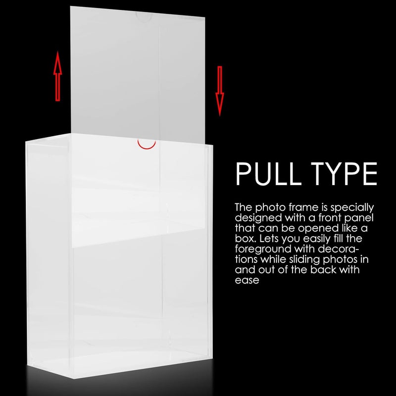FUOYLOO Flower Shadow Box Display Case Acrylic Frame with Sliding Cover Keepsake Box for Home Decor and Wedding Display - Image 3