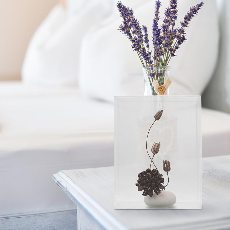 FUOYLOO Flower Shadow Box Display Case Acrylic Frame with Sliding Cover Keepsake Box for Home Decor and Wedding Display - Image 5
