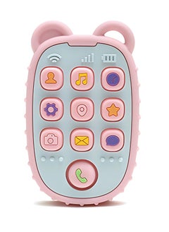 Twisoo Baby Teether - Mobile Phone Design, Silicone Teething Toy, Food-Grade Safe, Remote Control Shape, Cute & Durable for Baby Oral Care (Pink)