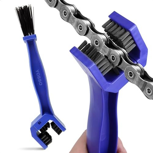 Yobbo Multi Purpose Universal Bike & Cycle Gear Chain Cleaning Brush with Soft & Long Bristles Ideal for Quick Motorcycle Bicycle Crankset Cleaner Washer Tool Pack of 1 (Blue) - Image 1