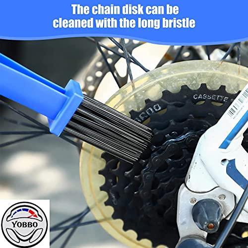 Yobbo Multi Purpose Universal Bike & Cycle Gear Chain Cleaning Brush with Soft & Long Bristles Ideal for Quick Motorcycle Bicycle Crankset Cleaner Washer Tool Pack of 1 (Blue) - Image 4