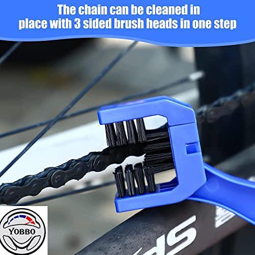 Yobbo Multi Purpose Universal Bike & Cycle Gear Chain Cleaning Brush with Soft & Long Bristles Ideal for Quick Motorcycle Bicycle Crankset Cleaner Washer Tool Pack of 1 (Blue) - Image 3