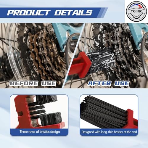 Yobbo Multi Purpose Universal Bike & Cycle Gear Chain Cleaning Brush with Soft & Long Bristles Ideal for Quick Motorcycle Bicycle Crankset Cleaner Washer Tool Pack of 1 (Blue) - Image 2