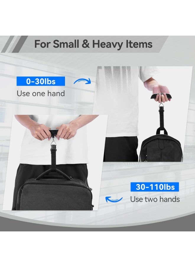 ZAICA Luggage Scale 2 Pack Zaica Travel Essentials Backlight LCD Display 110lb/50kg Luggage Weight Scale Portable Handheld Scale with Rubber Paint, Temperature Sensor, Battery Included - Image 3