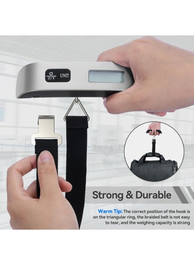 ZAICA Luggage Scale 2 Pack Zaica Travel Essentials Backlight LCD Display 110lb/50kg Luggage Weight Scale Portable Handheld Scale with Rubber Paint, Temperature Sensor, Battery Included - Image 5
