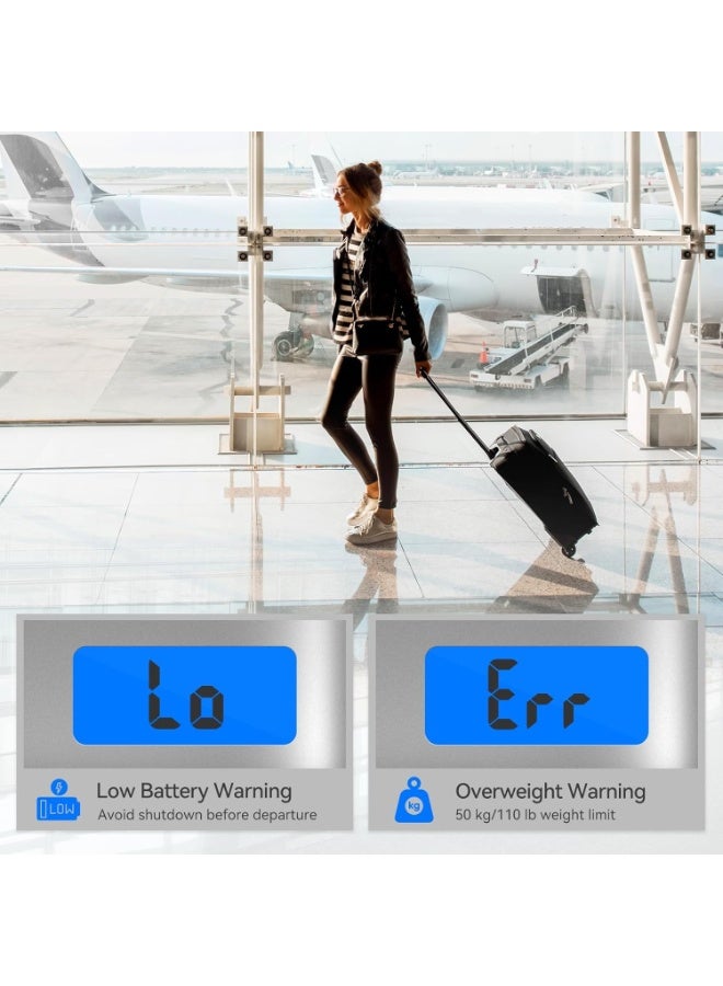 ZAICA Luggage Scale 2 Pack Zaica Travel Essentials Backlight LCD Display 110lb/50kg Luggage Weight Scale Portable Handheld Scale with Rubber Paint, Temperature Sensor, Battery Included - Image 2