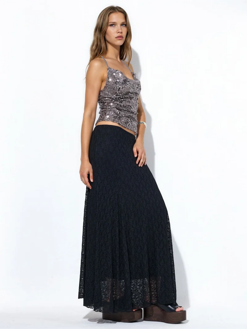 Busem BUSEM High-Waist A-Line Maxi Skirt