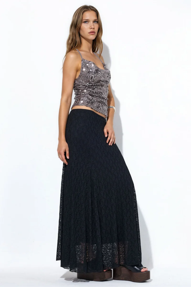 بوسيم BUSEM High-Waist A-Line Maxi Skirt