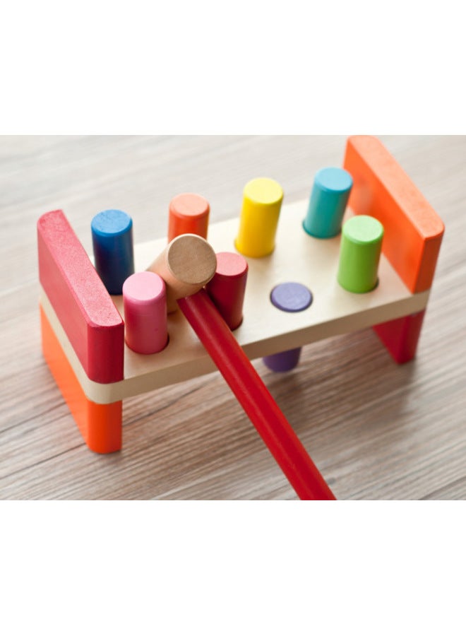 Children's Knocking Hand-Eye Coordination Children's Wooden Knocking Music Baby Piling Table Teaching Aids 1-2-3 Educational Early Education-Color:Piling Table (Top Cow)  - Image 2