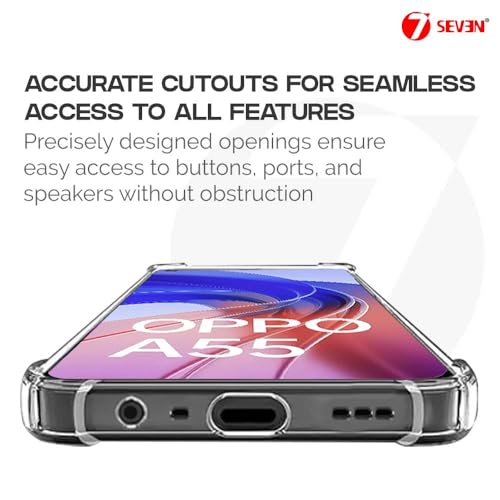 7-Seven 7SEVEN® Back Cover for Oppo A55 4G Transparent Mobile Back Case Shock Proof Design Camera Edges Protection Crystal Clear Phone Case Silicon Soft TPU and Flexible Bumper Phone Cover - Image 5