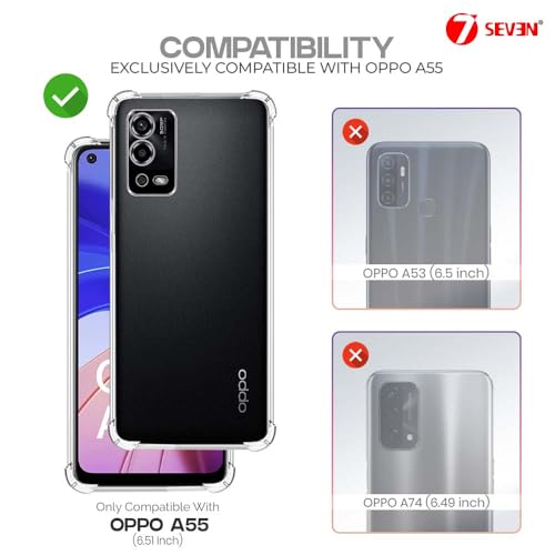 7-Seven 7SEVEN® Back Cover for Oppo A55 4G Transparent Mobile Back Case Shock Proof Design Camera Edges Protection Crystal Clear Phone Case Silicon Soft TPU and Flexible Bumper Phone Cover - Image 2