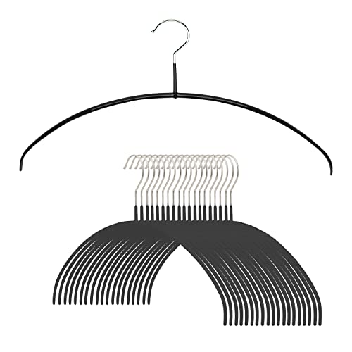 Mawa by Reston Lloyd Euro UltraThin Series NonSlip Space Saving Clothes Hanger Style 40PT for TShirts Blouse Sun Dresses Set of 20 Black - Image 1