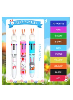 Excefore 12 PCS Lovely Rabbit Pens, 0.5 mm Kawaii Gel Ink Pen, Retractable Multicolor Pen,  Novelty School Party Gift, Suitable for School Office Supplies Prize Gift  - Image 3