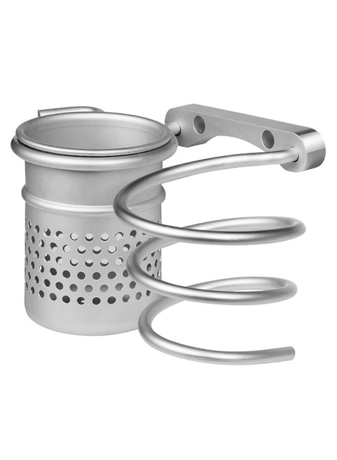 نيبمينينت حامل مجفف شعر ومشط يمكن تثبيته على الحائط فضي