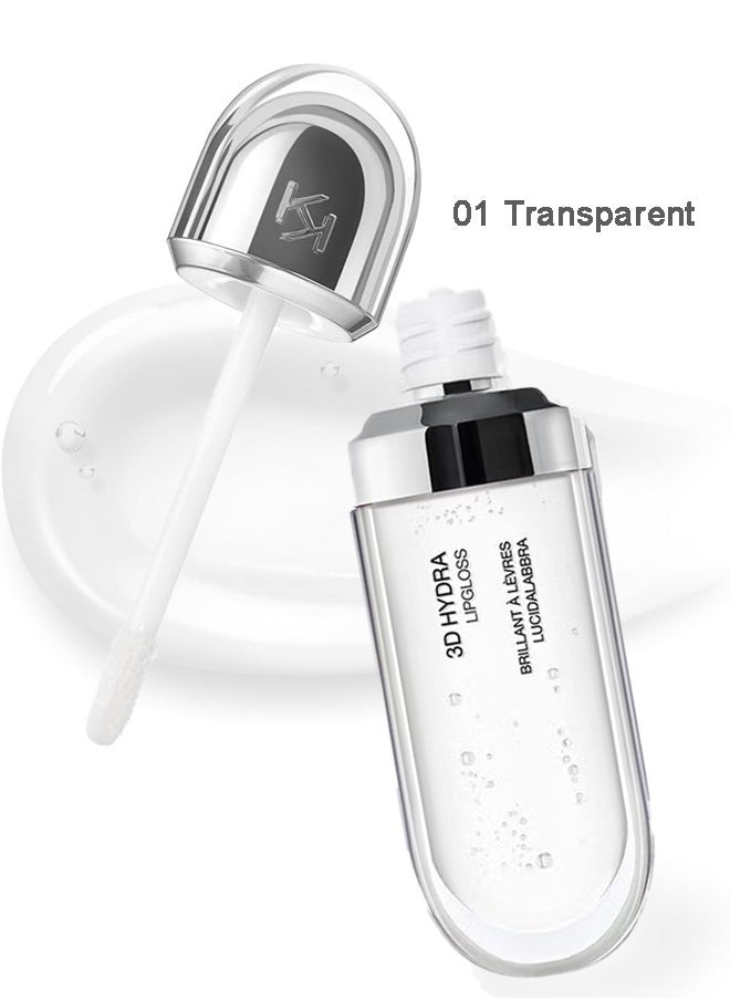 3D Hydra Lip Gloss 01 Clear, Lightweight Formula Non Stick, Luster Brightening Lips lip Balm 6.5ML﻿