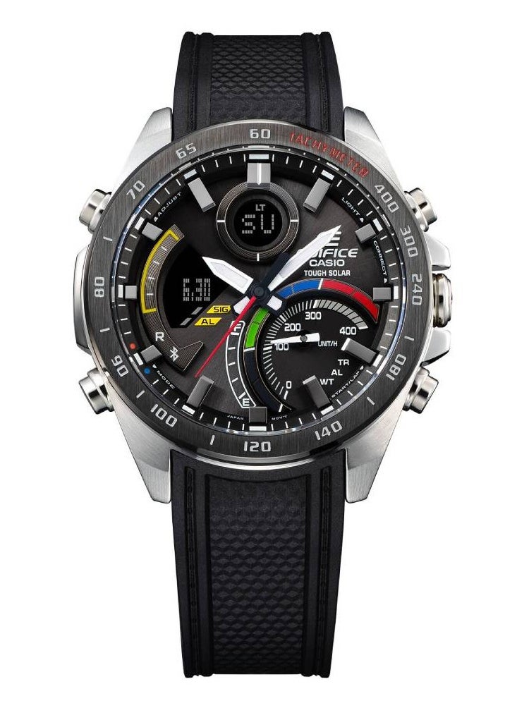 CASIO - Edifice Round Shape Dial Rubber Strap Men's Watch ECB-900MP-1ADF - 48mm - Image 1