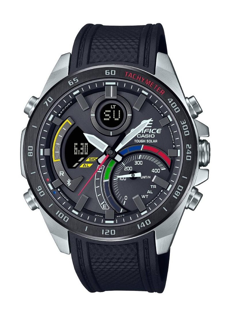 CASIO - Edifice Round Shape Dial Rubber Strap Men's Watch ECB-900MP-1ADF - 48mm - Image 1