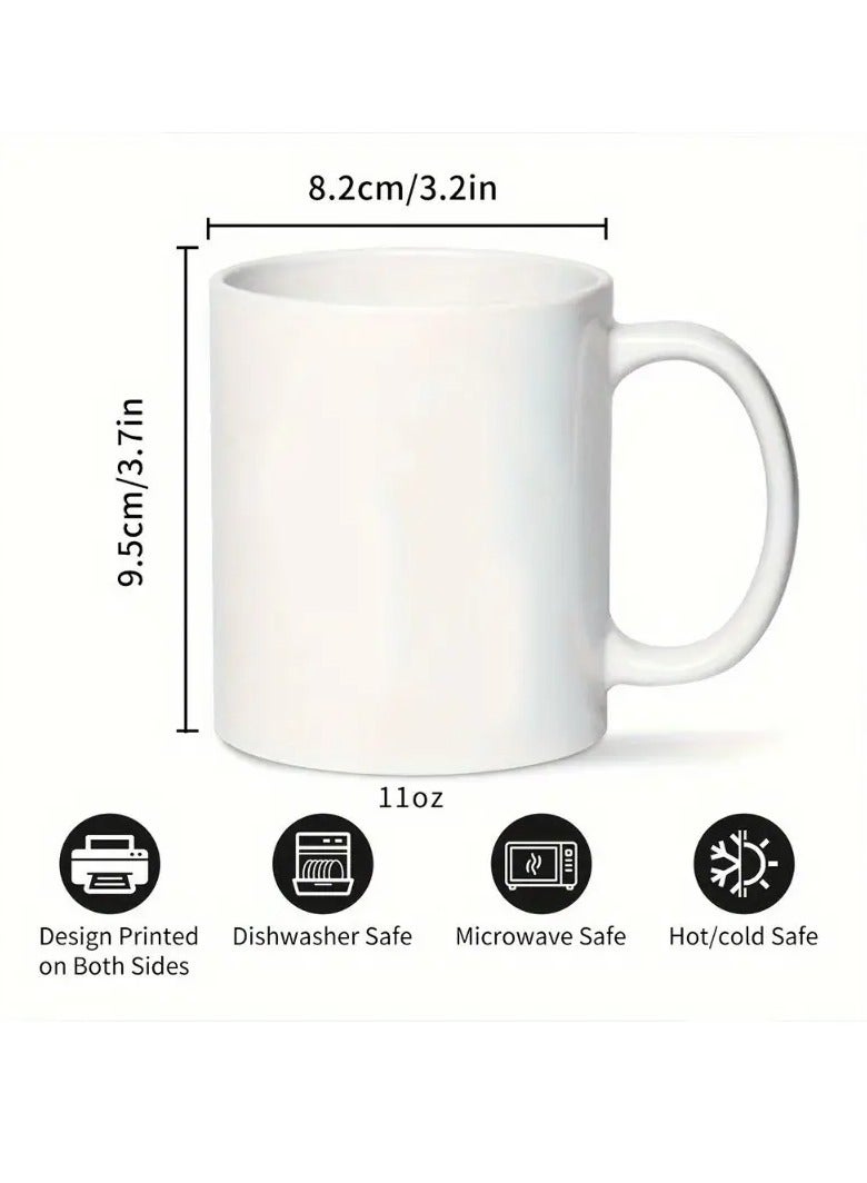 RYN 1pc 11oz Porcelain Merry Christmas Mug, Festive Ceramic Coffee Cup with Colorful Floral Design, Ideal for Holiday Drinking - Image 5