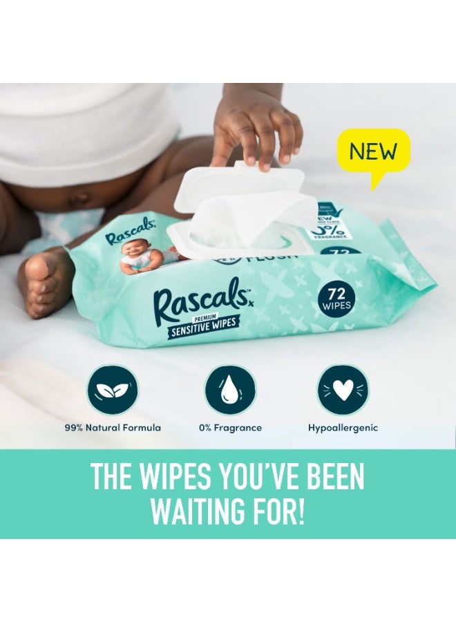 Rascals Premium Baby Sensitive Wipes Pack of 640 (8 x 80) - Image 3