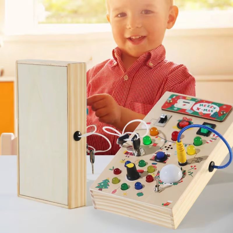 Children's early education wooden led light socket switch busy board/busy Christmas model （10.5*18.5*3cm） - Image 4