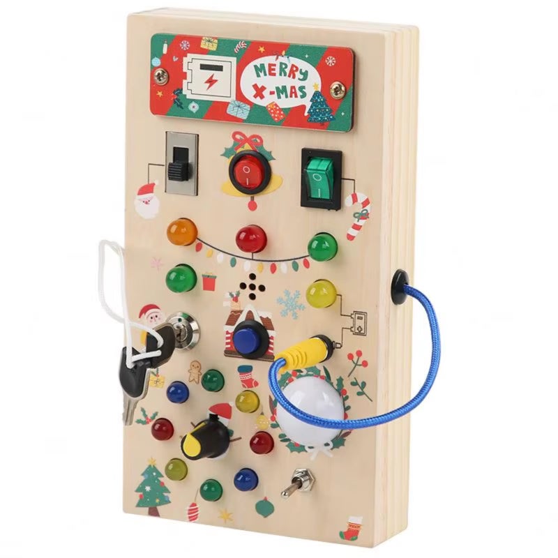 Children's early education wooden led light socket switch busy board/busy Christmas model （10.5*18.5*3cm） - Image 2
