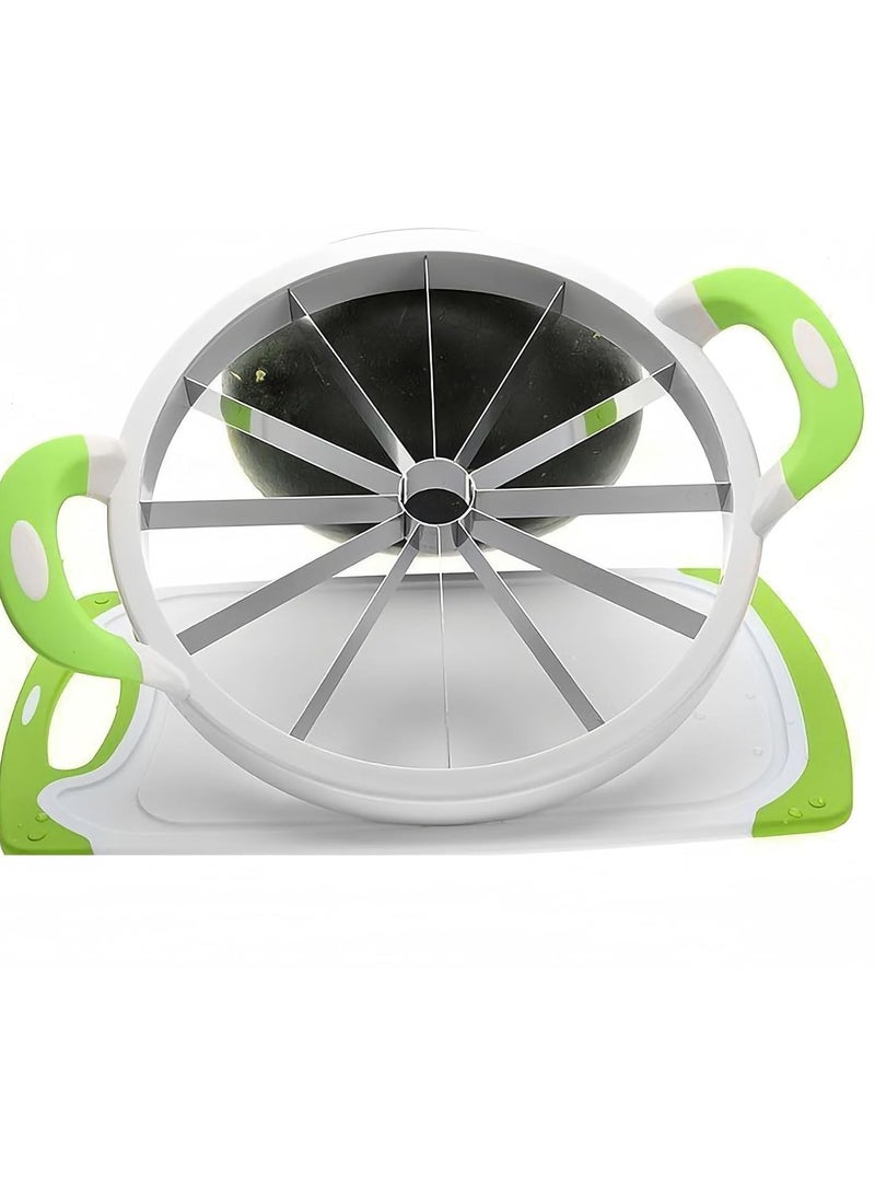 general Watermelon Slicer Cutter, Stainless Steel Melon Round Fruit & Vegetable Quick Cutting Tool Kitchen Gadget Peeler Corer - Image 4