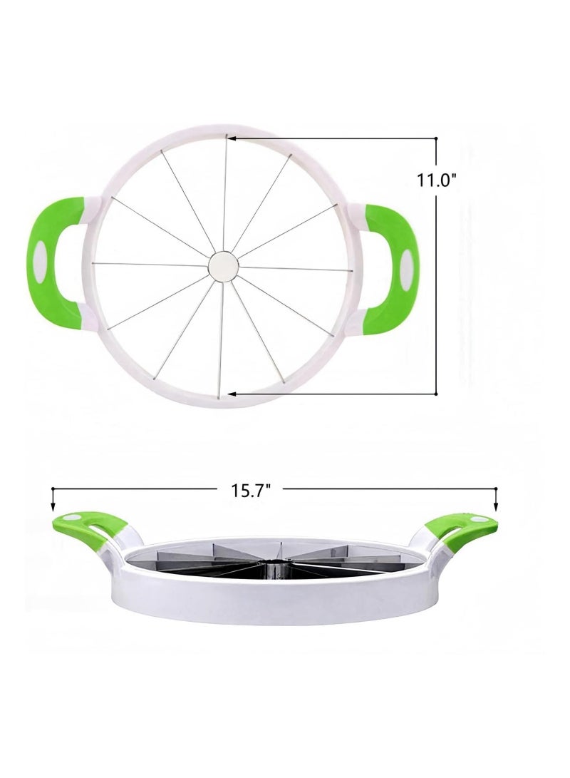 general Watermelon Slicer Cutter, Stainless Steel Melon Round Fruit & Vegetable Quick Cutting Tool Kitchen Gadget Peeler Corer - Image 5