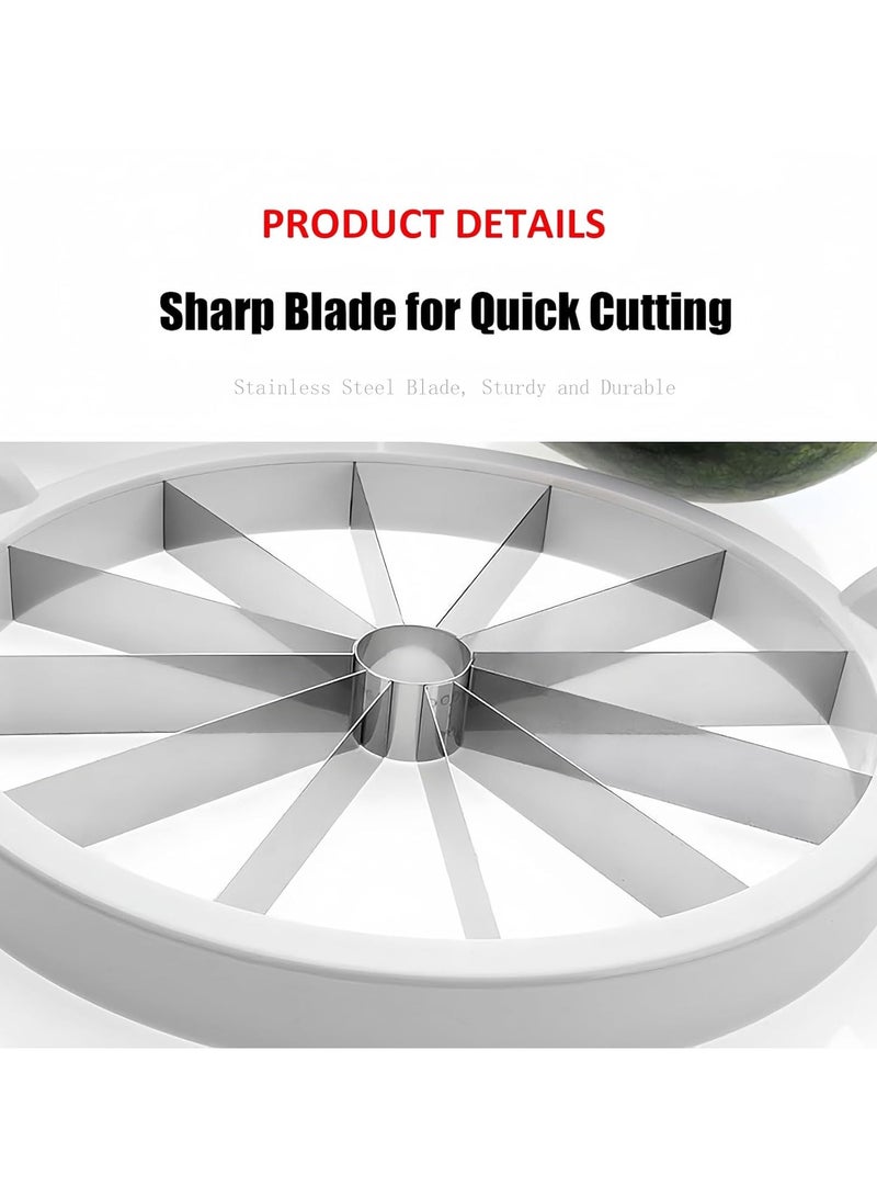 general Watermelon Slicer Cutter, Stainless Steel Melon Round Fruit & Vegetable Quick Cutting Tool Kitchen Gadget Peeler Corer - Image 3