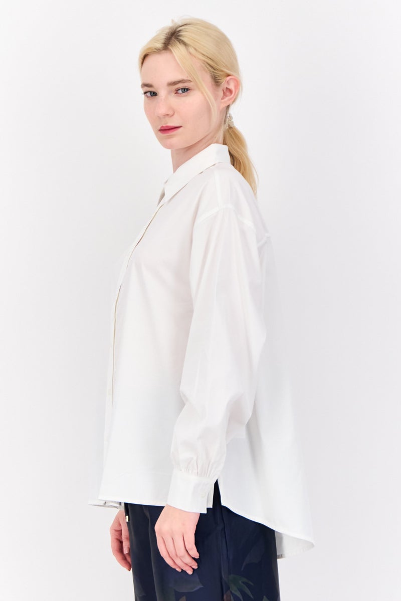 ESPRIT Women Regular Fit Solid Casual Shirts, White - Image 2