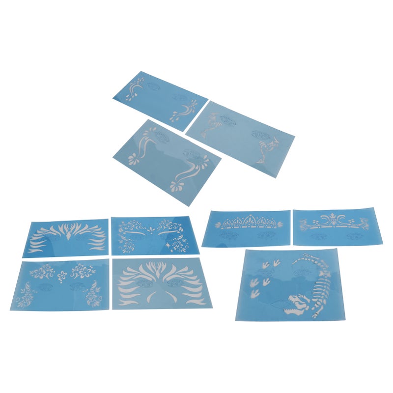 10 Sheet Face Paint Stencil PET Holiday Halloween Makeup Face Paint Template for Stage Performance - Image 3