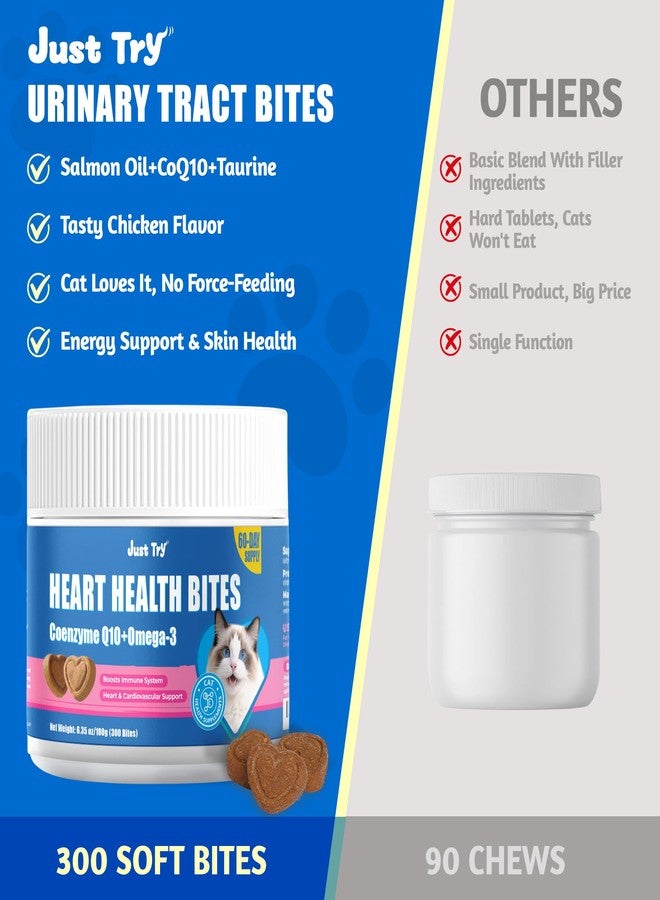 Just Try Coenzyme Q10 coq10 Bites for Cats - Advanced q10 & Taurine Cat Treats for Feline Heart Health - Chicken Flavored Soft Chews - Supports Heart Function - 300 Count - Image 4