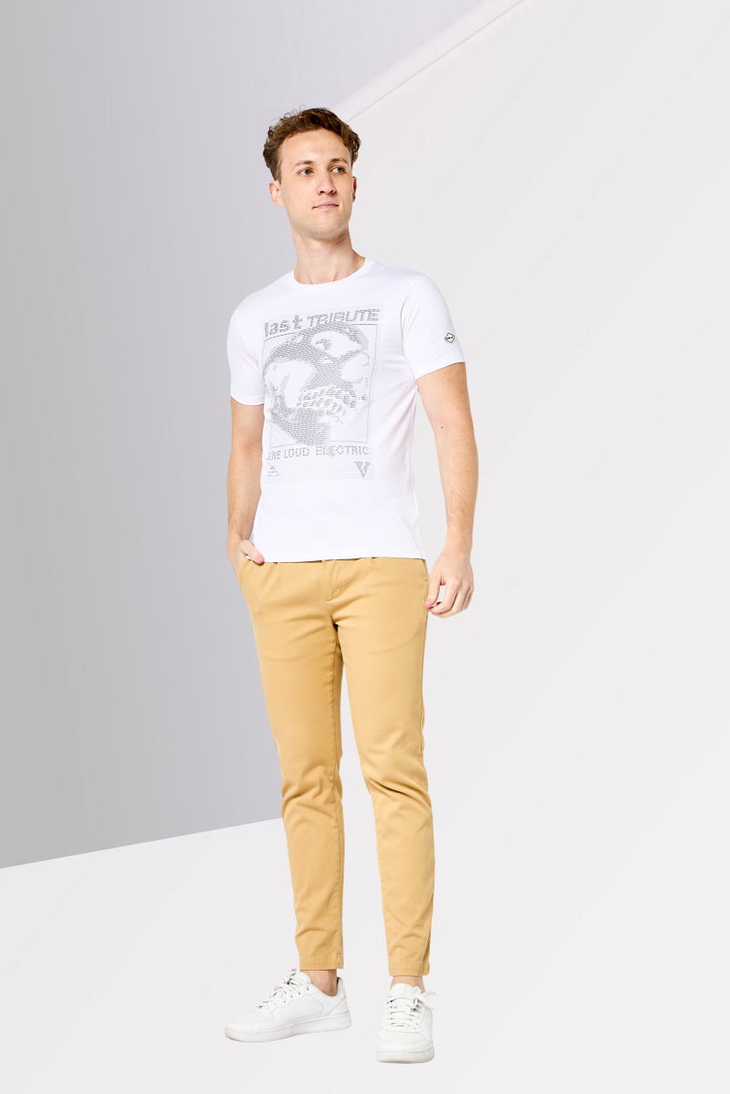 Replay Men Crew Neck Short Sleeves Graphic Print T-Shirt, White - Image 2