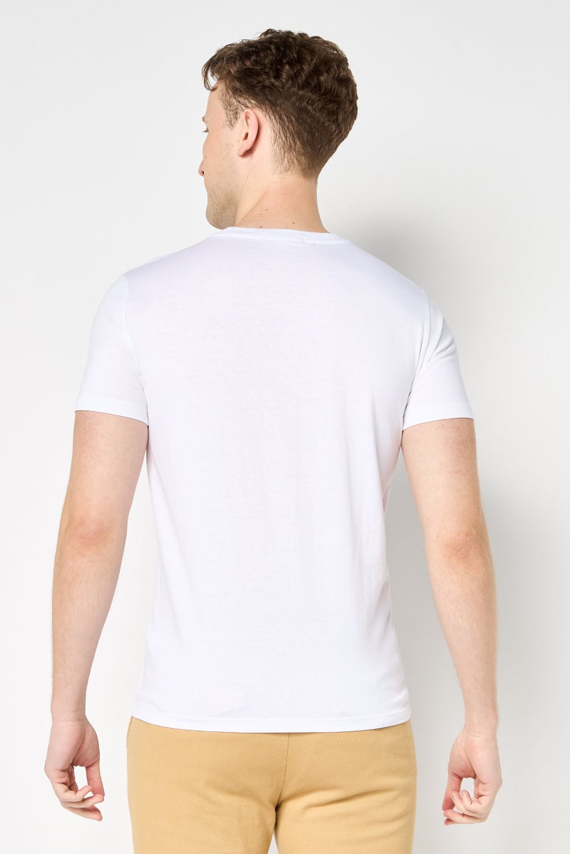 Replay Men Crew Neck Short Sleeves Graphic Print T-Shirt, White - Image 4