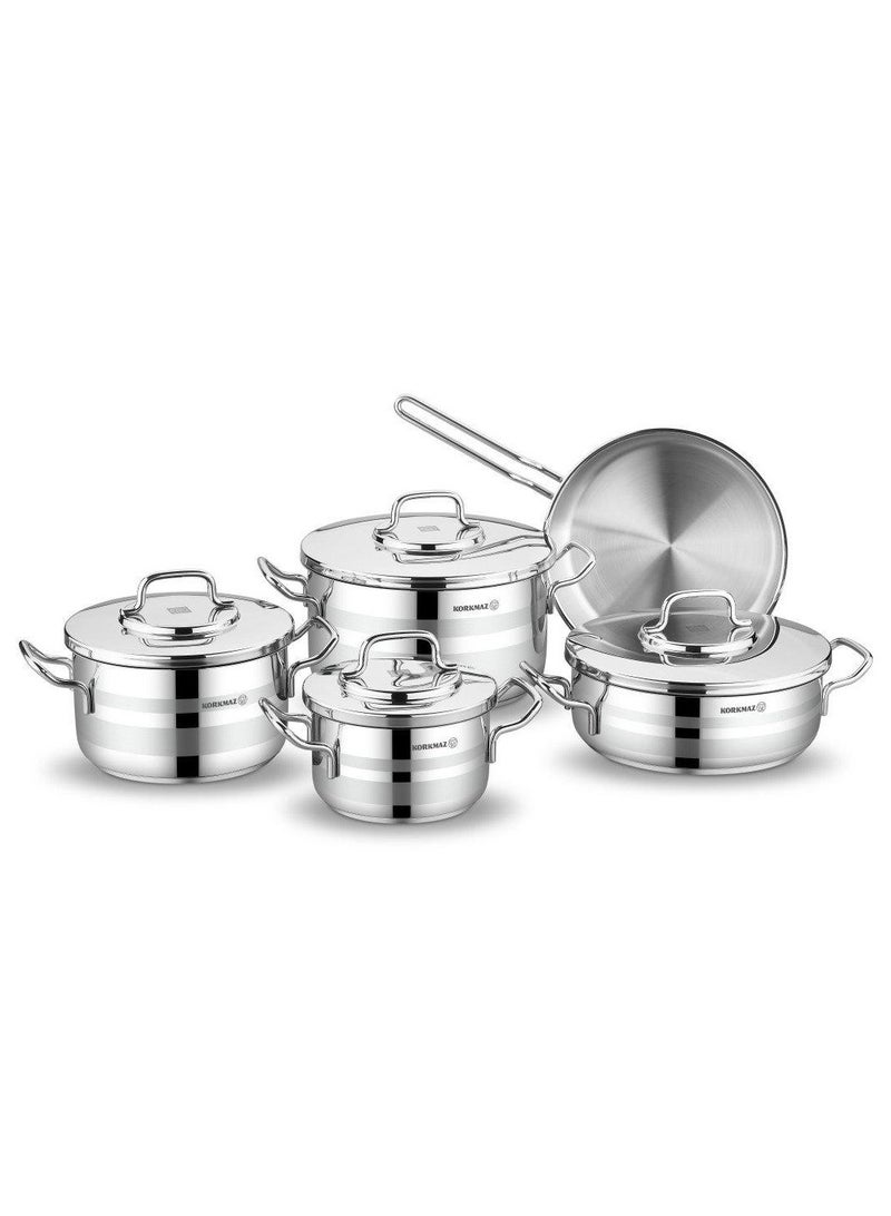 Korkmaz Astra 9-piece steel pot set
