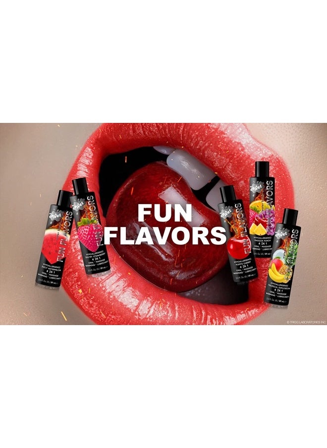Wet - Fun Flavors Passion Punch 4 in 1 Warming Flavored Lube 3 Fl Oz, Premium Personal Lubricant, Men, Women and Couples, Paraben, Gluten, Stain, And Sugar Free - Image 1