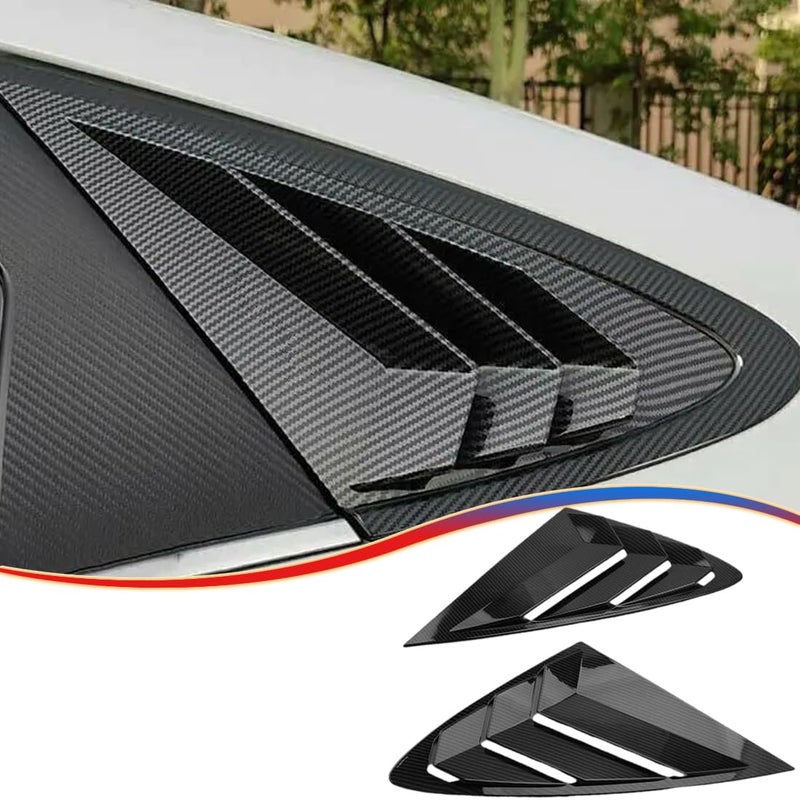 MUXEE 2 قطع ستائر تغطية فتحات الهواء للنوافذ الجانبية الخلفية لهيونداي سوناتا DN8 2020-2025  ملحقات داخلية رياضية من ألياف الكربون ABS لا تناسب طرازات N Line