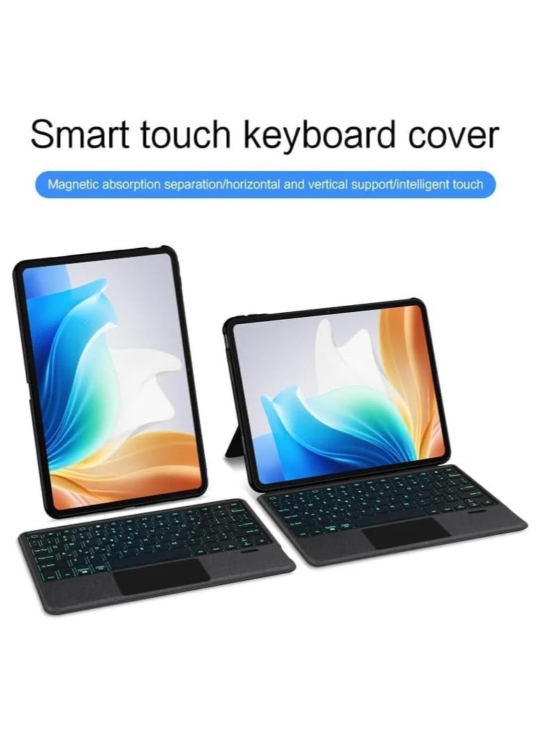 حافظة لوحة مفاتيح تعمل باللمس لجهاز OnePlus Pad Go الجديد بحجم 11.35 بوصة / Oppo Pad Air 2 بحجم 11.4 بوصة، مع لوحة مفاتيح قابلة للفصل بإضاءة خلفية، وحامل بزاوية متعددة، وغلاف جلدي لجهاز OnePlus Pad - Image 2