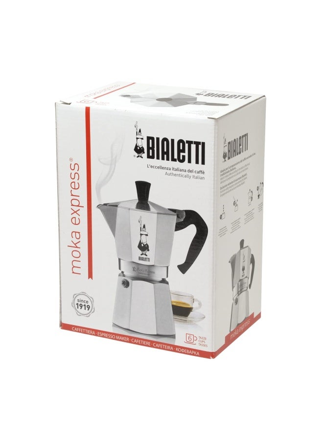 Bialetti  Moka Espress Iconic Stovetop Espresso Maker Makes Real Italian Coffee Moka Pot 6 Cups 6 Oz Aluminium Silver - Image 2