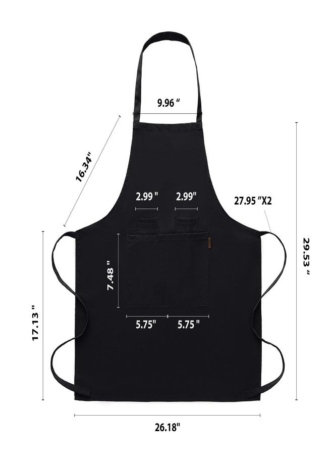 BOHARERS Chef Apron - Heavy 9.17oz Canvas Work Apron with 4 Pockets for Unisex, Ideal for Cooking,Gardening, Hairstylist (1, Black) - Image 5