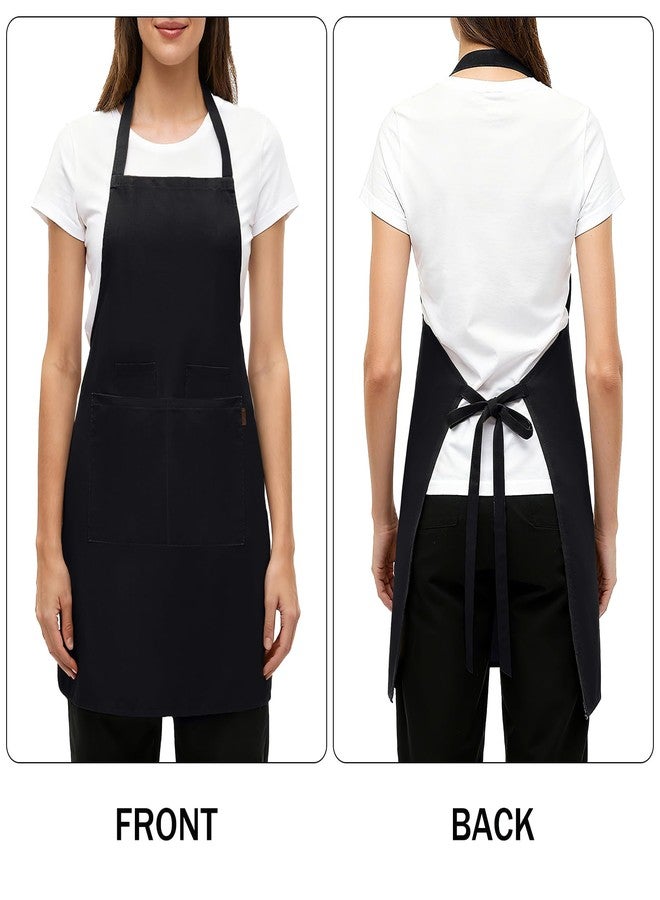 BOHARERS Chef Apron - Heavy 9.17oz Canvas Work Apron with 4 Pockets for Unisex, Ideal for Cooking,Gardening, Hairstylist (1, Black) - Image 2