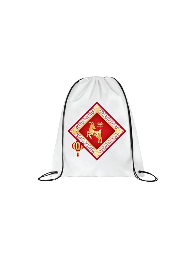 PRINTSHOP4ME Chinese Zodiac Symbols Drawstring Bags For Men And Women-Durable Sports Backpack For Kids,Great For School And College,Everyday Use,Lightweight With Printed - Image 1