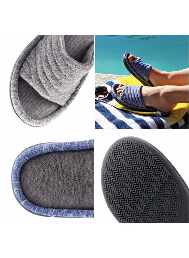 Isotoner Women's Andrea Open Toe Slide Slipper with Moisture Wicking for Indoor/Outdoor Comfort and Arch Support Ash 8.5-9, 39/40 EU - Image 2