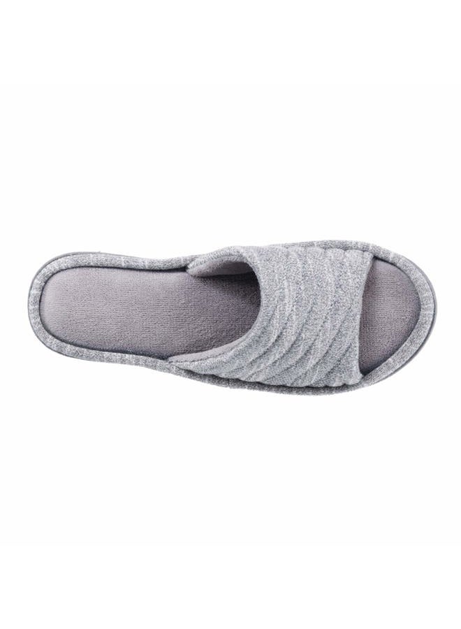 Isotoner Women's Andrea Open Toe Slide Slipper with Moisture Wicking for Indoor/Outdoor Comfort and Arch Support Ash 8.5-9, 39/40 EU - Image 5