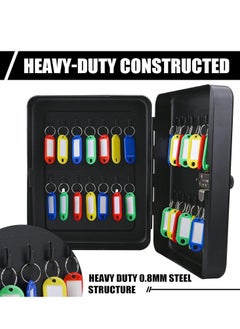 Generic Key Box Wall Mount with Combination Lock 28 Key Hooks Tags Key Organizer Steel Security Locking Key Cabinet Storage Key Lock Box with Code Key Management Cabinet  - Image 5