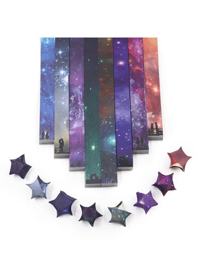 BangBoom 540 Sheets Origami Stars Paper Strips Diy Hand Crafts Gradient Starry Sky Lucky Colorful Star 8 Different Styles Decoration Folding Paper For Arts Crafting Supplies, School Teaching, Diy Projects (C)  - Image 1