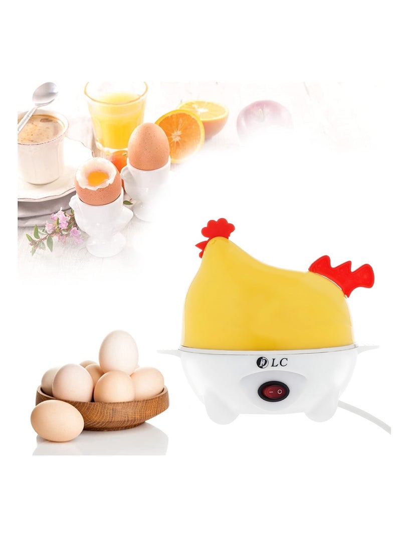 DLC-3117 Electric Egg Steaming Device, 350W Egg Boiler Cooker for 1–7 Eggs, Soft, Medium, Hard Boil Options, Food-Grade PP Material with 304 Stainless Steel Plate, Auto Shut-Off, One Button Operation, AC 220V, Compact Hen-Shaped Design, Measuring Cup Included  - Image 2
