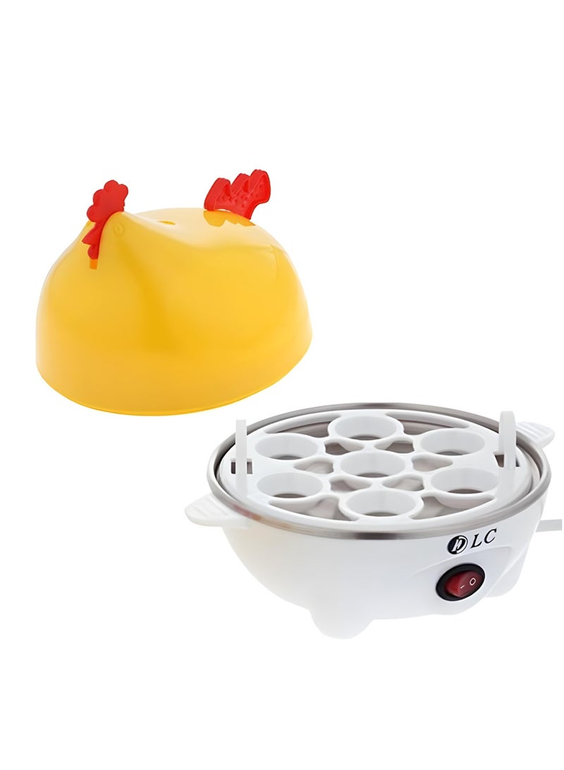 DLC-3117 Electric Egg Steaming Device, 350W Egg Boiler Cooker for 1–7 Eggs, Soft, Medium, Hard Boil Options, Food-Grade PP Material with 304 Stainless Steel Plate, Auto Shut-Off, One Button Operation, AC 220V, Compact Hen-Shaped Design, Measuring Cup Included  - Image 3