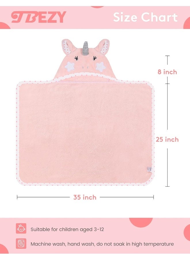TBEZY Baby Hooded Towel with Unique Animal Design Ultra Soft Thick Cotton Bath Towel for Newborn (Unicorn) - Image 2